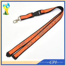 Double Layers Retractable Satin Lanyard with Silk Screen Printing
